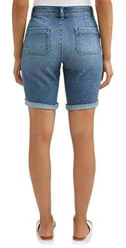 Womens Time & Tru Utility Bernuda Shorts (Black, 4) — 5