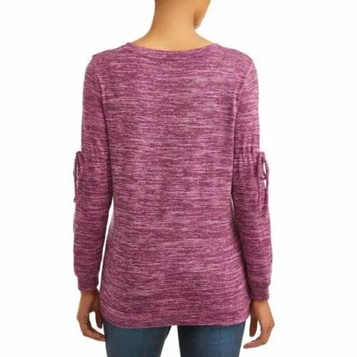 Time and Tru Maternity Cozy Long Sleeve Top (Pink, X-Large 16-18) — 2