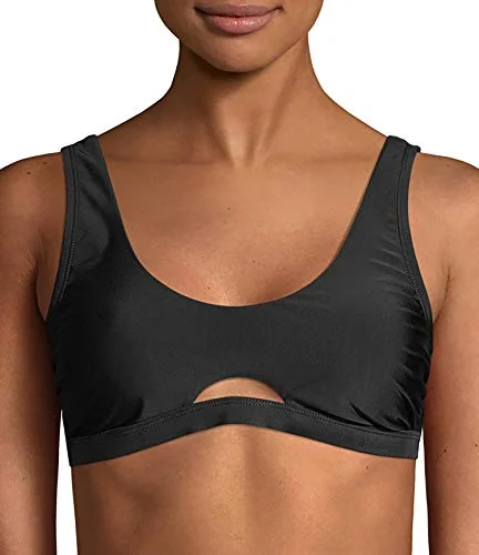Women's Cutout Bralette Bikini Swimsuit Top, S/CH Black — 3