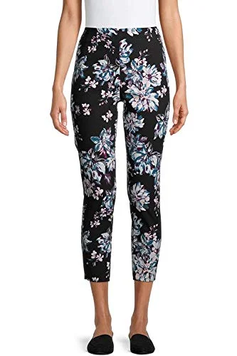 Time & Tru Women's Millennium Skinny Pants (6, Black Floral) — 2