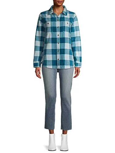Time & Tru Women's Shirt Jacket (Corsair Check, Large 12/14)