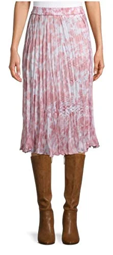 Pink Tie Dye Midi Length Crinkle Skirt - XXL