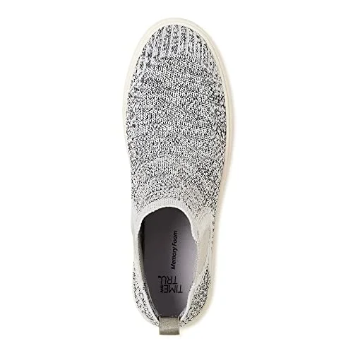 Time & Tru Women's Knit High Top Casual Sneaker Grey (M, Grey, Numeric_9) — 5