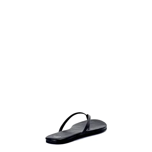 Time and Tru Women's Barely There Thong Sandals (8, Black, numeric_8) — 4