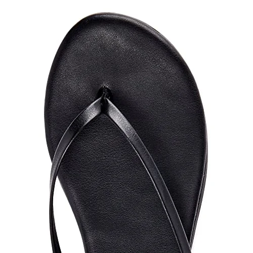 Time and Tru Women's Barely There Thong Sandals (8, Black, numeric_8) — 5