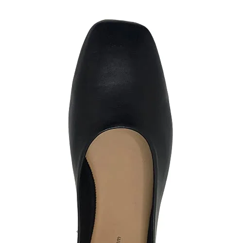 Time and Tru Women's Soft Square Toe Ballet Flats (9.5, Black, Numeric_9_Point_5) — 5
