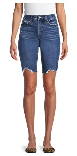 Mid-Rise Straight Jeans — women's 10" denim bermuda shorts numeric