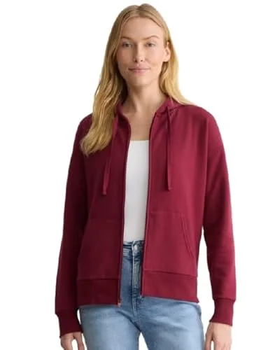 Time and Tru Women's Zip Up Hoodie (as1, alpha, m, regular, regular, Rich Red)