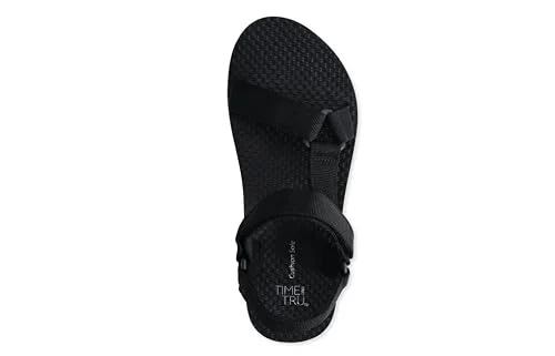 Time and Tru Women's Nature Sandal (Black, US Footwear Size System, Adult, Women, Numeric, Medium, 8) — 4