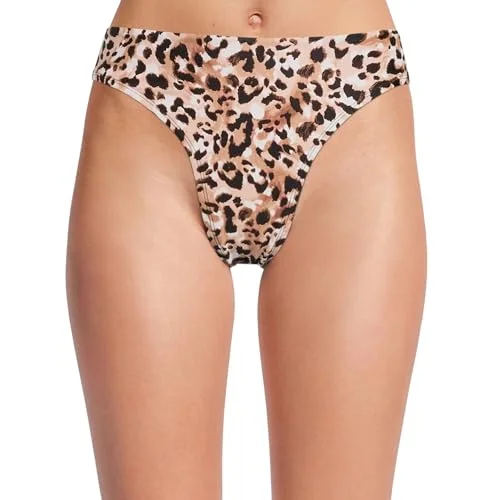 Time and Tru Women's Ruched Cheeky Low Rise Swim Bottom (US, Numeric, 12, 14, Regular, Regular, Brushed Cheetah)