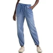 Time and Tru Women's Parachute Jogger Pants (US, Alpha, 3X-Large, Regular, Regular, Light Wash)