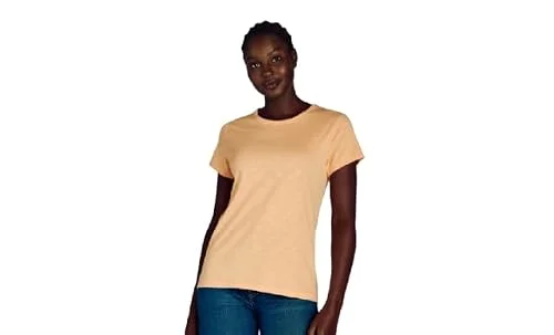 Time and Tru Women's Slub Crew T-Shirt (US, Alpha, Large, Regular, Regular, Peach)